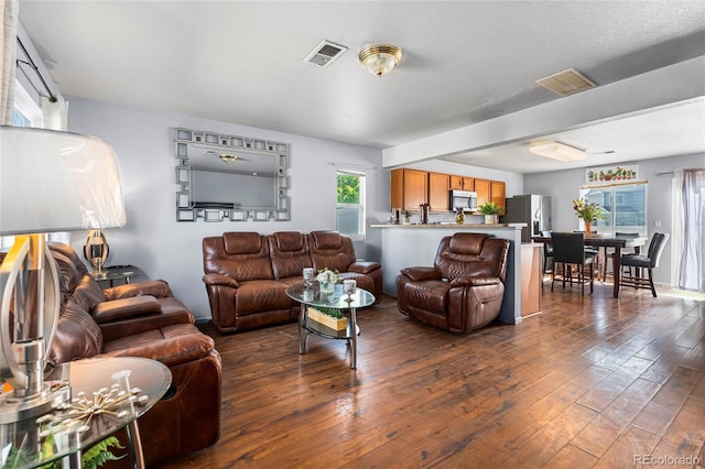 4528 Andes St, Denver, CO 80249 - living area featuring dark wood finished floors
