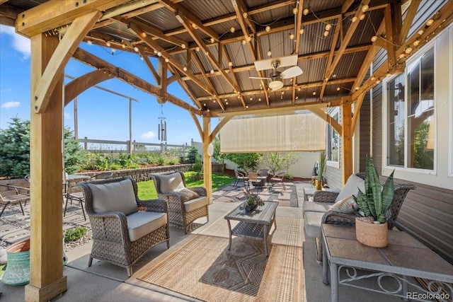 5100 Eaglewood Ln, Johnstown, CO 80534 - view of patio featuring an outdoor hangout area and a gazebo