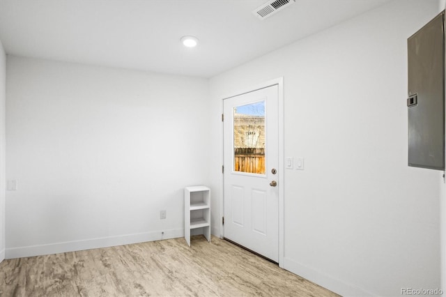 doorway featuring light hardwood / wood-style flooring