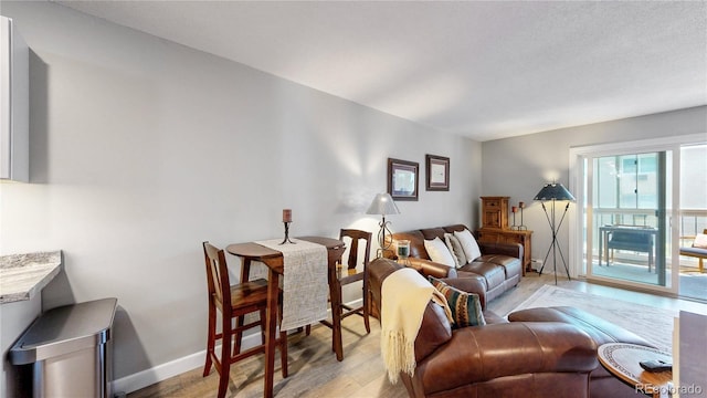 13626 E Bates Ave Unit 302, Aurora, CO 80014 - living area featuring light wood-type flooring and baseboards