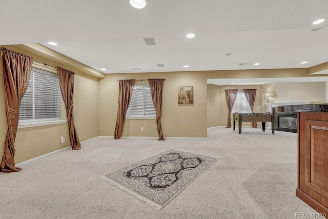 interior space with light colored carpet