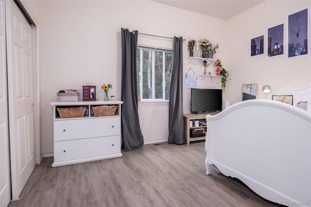 6245 Fencerail Hts, Colorado Springs, CO 80919 - bedroom with wood finished floors and a closet