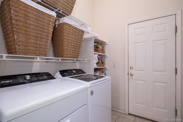 6245 Fencerail Hts, Colorado Springs, CO 80919 - laundry area featuring separate washer and dryer and light tile patterned floors