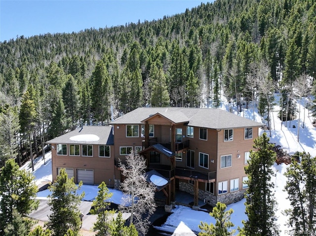 10508 Christopher Dr, Conifer, CO 80433 - aerial view of property and surrounding area with a forest