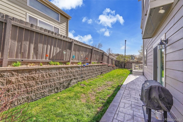 19447 E Bellisario Creek Dr, Parker, CO 80134 - fenced backyard featuring a patio area