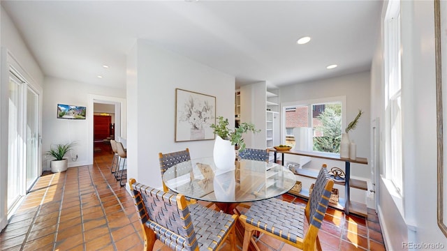 view of tiled dining area