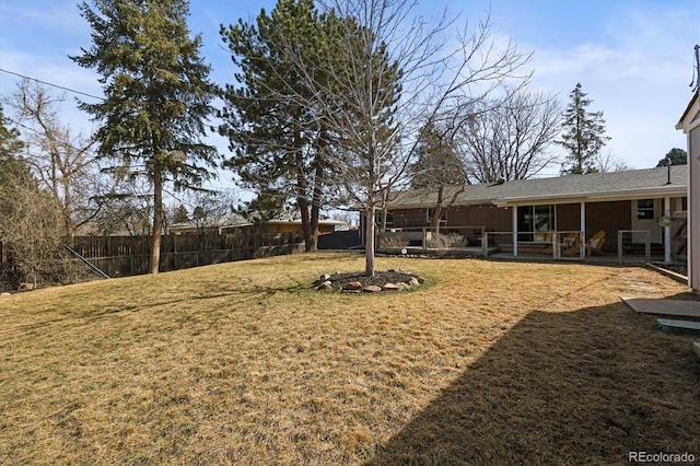 view of yard with fence