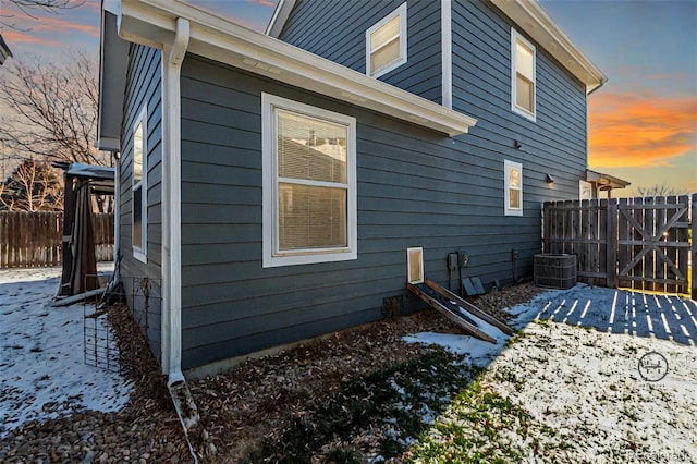 view of snowy exterior