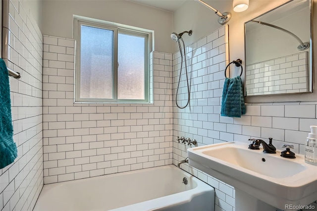 1523 Ivy St Unit 6, Denver, CO 80220 - full bath featuring shower / bathtub combination, tile walls, and backsplash