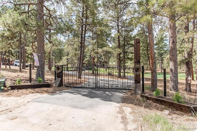 5030 Cedar Way, Elizabeth, CO 80107 - gate featuring view of scattered trees