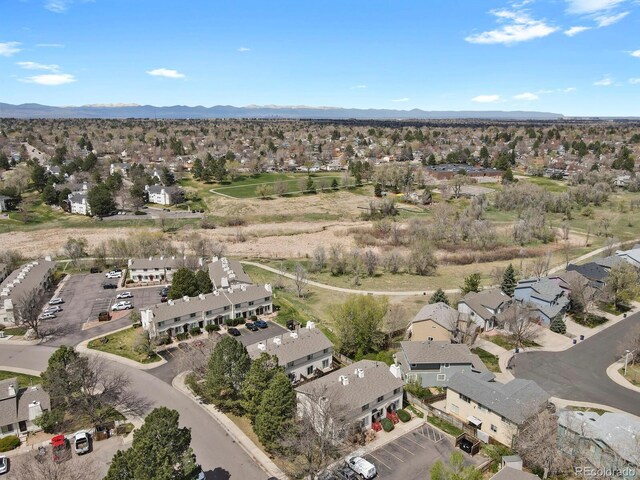 bird's eye view with a residential view and a mountain view