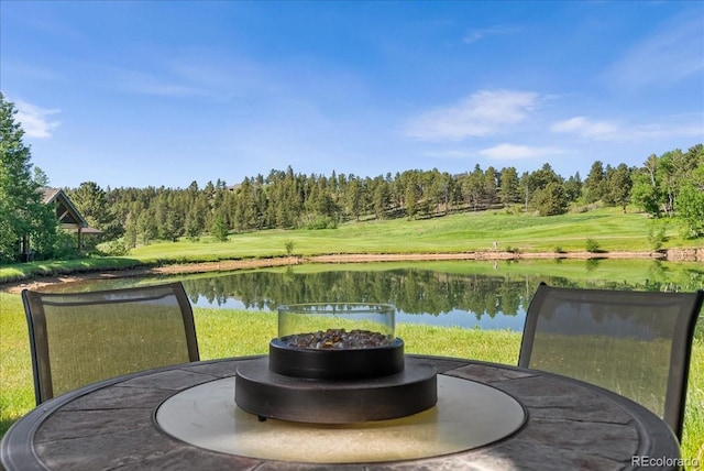 378 Fox Acres Dr W, Red Feather Lakes, CO 80545 - sunroom featuring a water view and a forest view