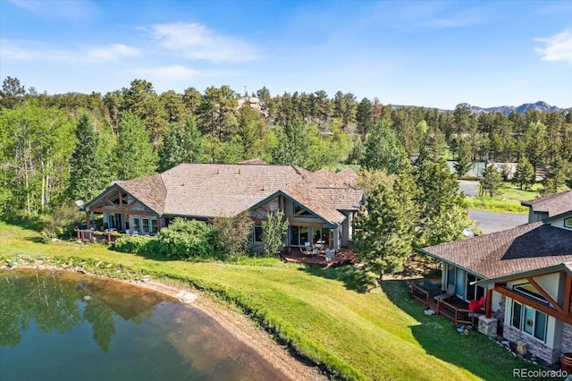 378 Fox Acres Dr W, Red Feather Lakes, CO 80545 - view of subject property featuring a forest and a large body of water