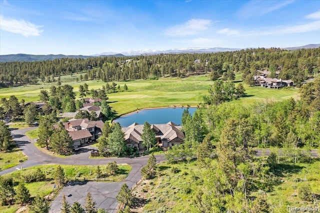 378 Fox Acres Dr W, Red Feather Lakes, CO 80545 - drone / aerial view of a water and mountain view and a golf club