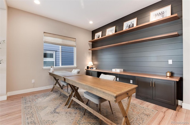 office featuring light hardwood / wood-style floors