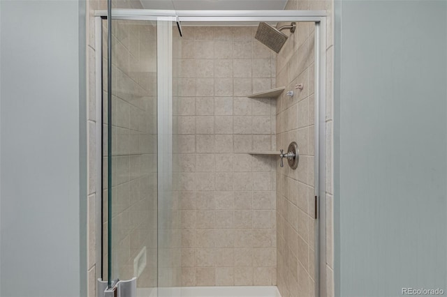 full bathroom featuring a shower stall