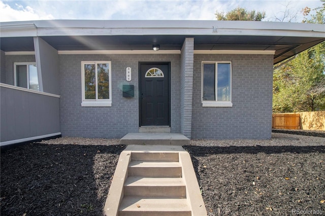 property entrance with a porch