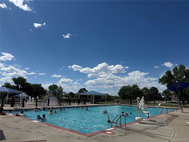9410 Perry St, Westminster, CO 80031 - community pool with a gazebo and a patio area