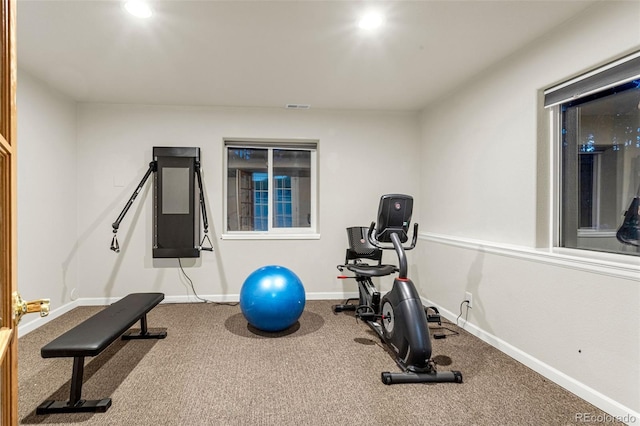 14960 Spiritwood Loop, Elbert, CO 80106 - workout room with carpet floors and recessed lighting