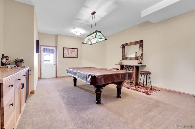 1007 Nob Hill Rd, Evergreen, CO 80439 - rec room featuring light carpet, pool table, and baseboards
