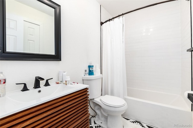 4800 S Tabor St, Morrison, CO 80465 - full bathroom featuring vanity and shower / bath combination with curtain