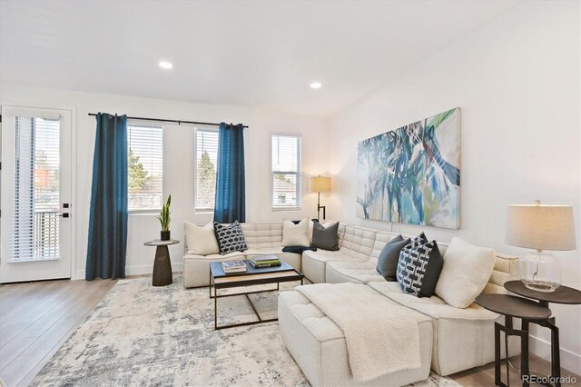 5128 W 26th Ave Unit 312, Denver, CO 80212 - living area with wood finished floors and recessed lighting