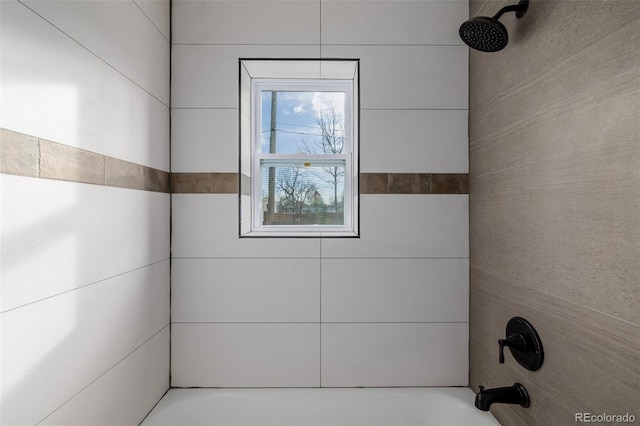 bathroom featuring bathing tub / shower combination