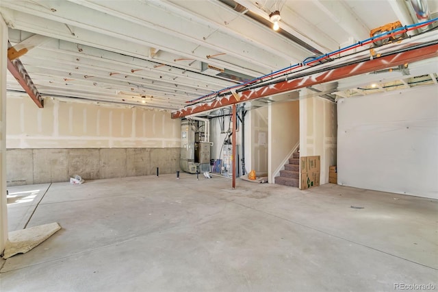 unfinished below grade area with stairs