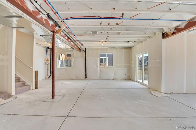 garage with french doors