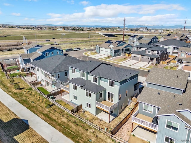 drone / aerial view with a residential view