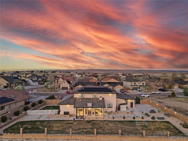 aerial view with a residential view