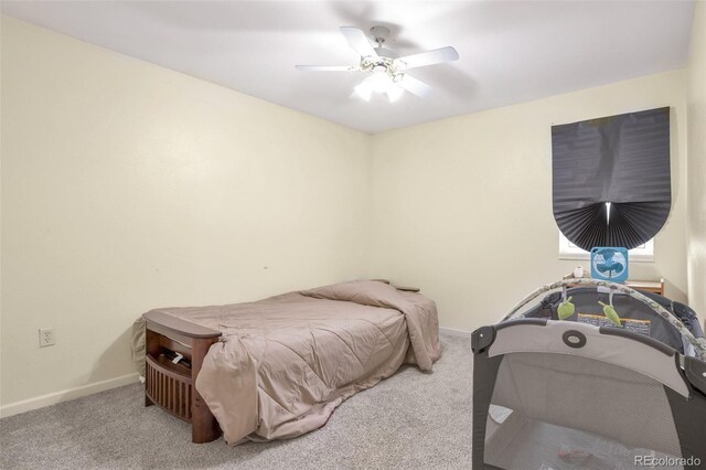 801 S 15th Ave, Brighton, CO 80601 - bedroom with carpet floors, baseboards, and a ceiling fan