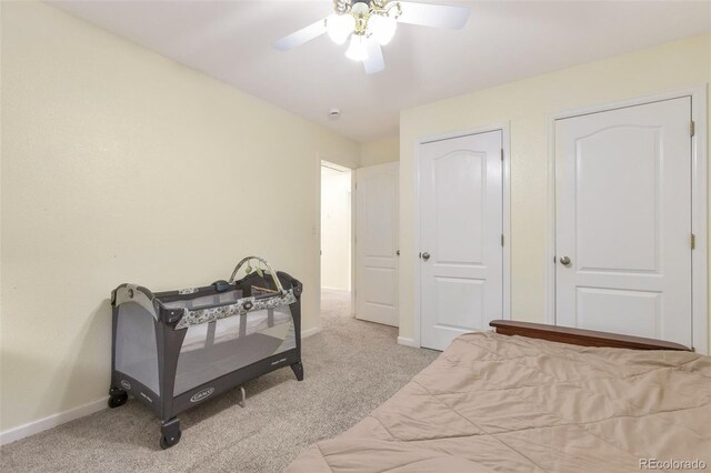 801 S 15th Ave, Brighton, CO 80601 - bedroom with carpet floors, baseboards, and a ceiling fan