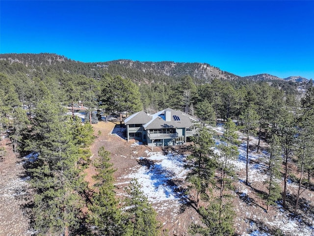 bird's eye view with a mountain view