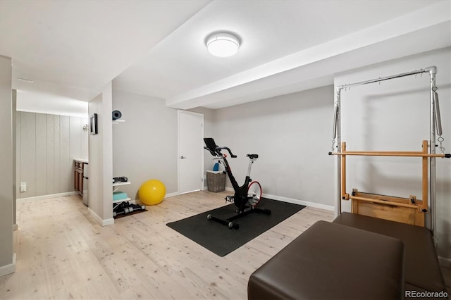 6305 W 6th Ave Unit C12, Lakewood, CO 80214 - exercise area featuring wood finished floors and baseboards