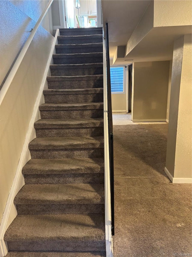 1222 Yosemite St, Denver, CO 80220 - stairway featuring carpet and plenty of natural light