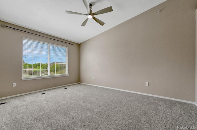 12711 Colorado Blvd Unit 714G, Thornton, CO 80241 - spare room featuring a ceiling fan, carpet flooring, baseboards, and lofted ceiling
