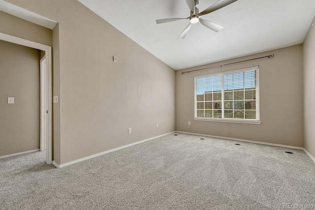 12711 Colorado Blvd Unit 714G, Thornton, CO 80241 - carpeted empty room featuring ceiling fan, baseboards, and vaulted ceiling