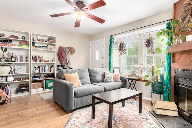 4636 S Dillon Ct Unit B, Aurora, CO 80015 - living room with a ceiling fan and wood finished floors