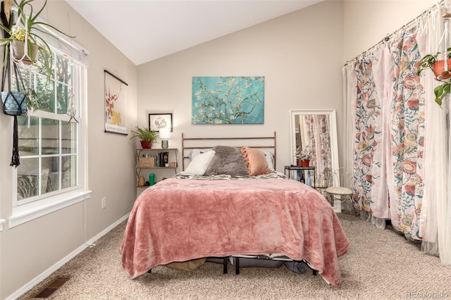 4636 S Dillon Ct Unit B, Aurora, CO 80015 - bedroom featuring vaulted ceiling, carpet floors, and baseboards