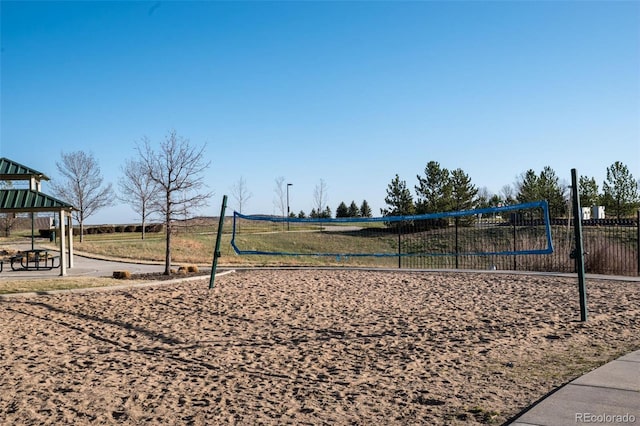 surrounding community featuring volleyball court