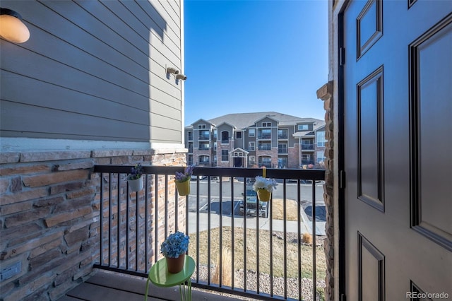 balcony with a residential view