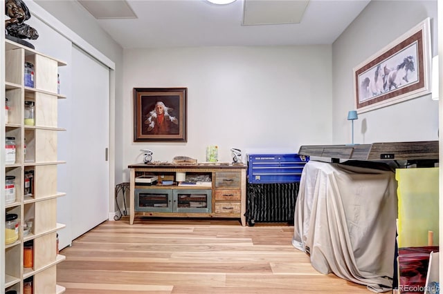 interior space with hardwood / wood-style flooring