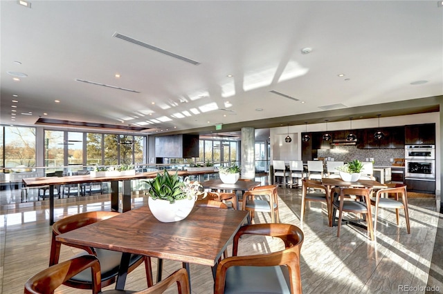 dining room featuring expansive windows