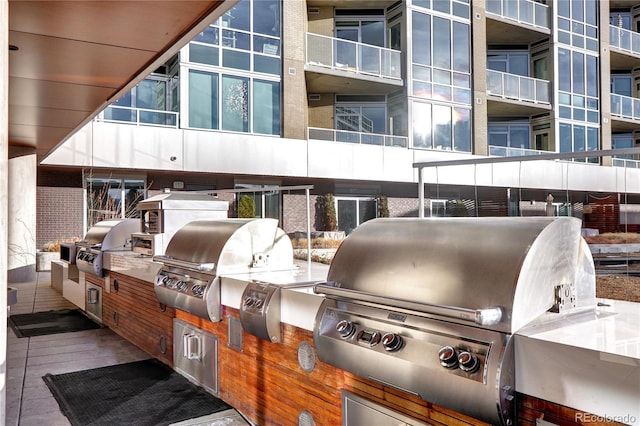 view of patio / terrace with grilling area and exterior kitchen