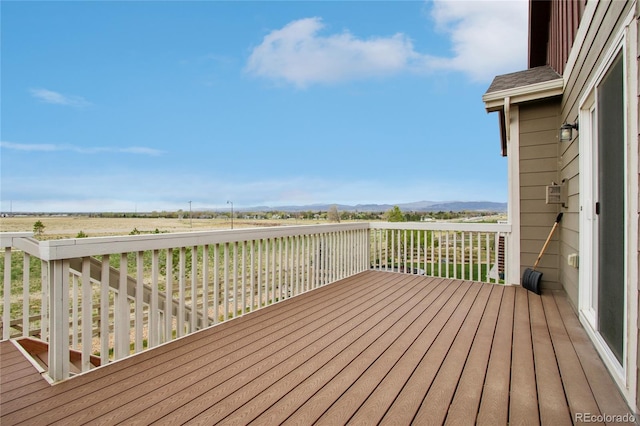 deck with a mountain view