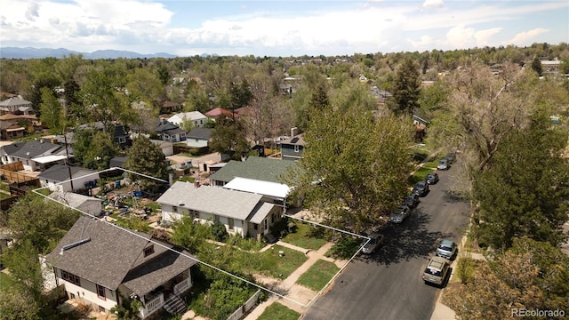 2235 Eaton St, Edgewater, CO 80214 - aerial perspective of suburban area featuring property boundaries highlighted