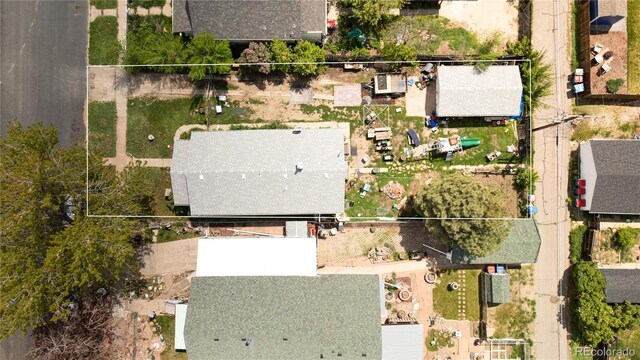 2235 Eaton St, Edgewater, CO 80214 - aerial view of property and surrounding area featuring property parcel outlined