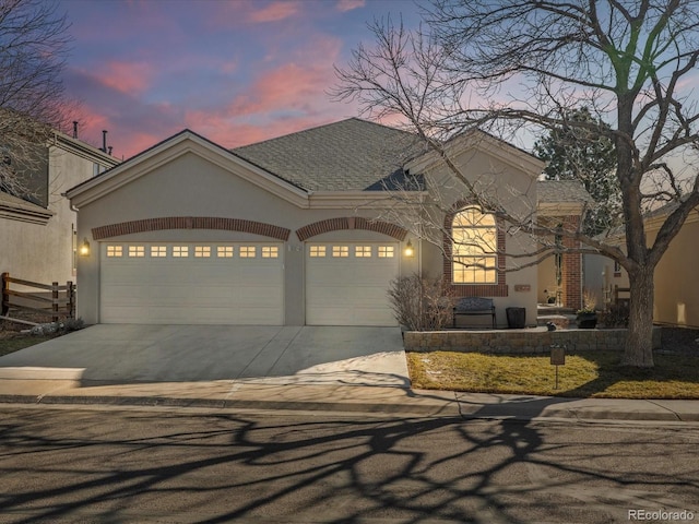 view of front facade with a garage