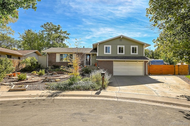 tri-level home featuring a garage